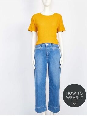 LOFT Wide-Leg Jeans in Medium Blue - Sz 24 / 00